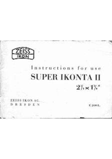 Zeiss Ikon Super Ikonta 2 manual. Camera Instructions.